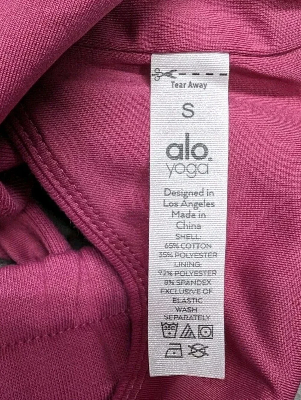 ALO accolade sweatshirt bra scoop neck raspberry sorbet great condition size s